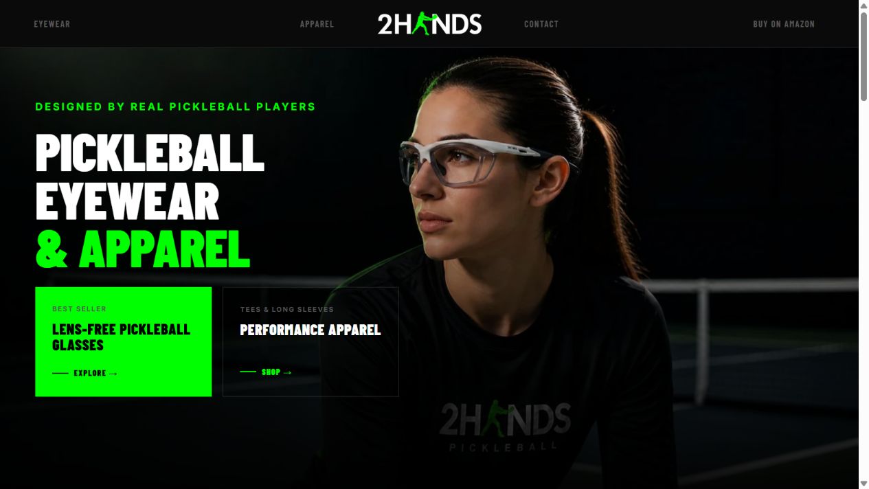 2 Hands Pickleball website preview