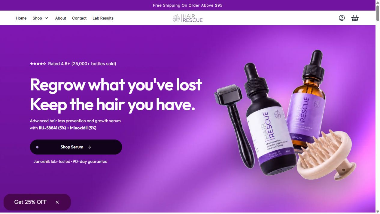Hair Rescue website preview