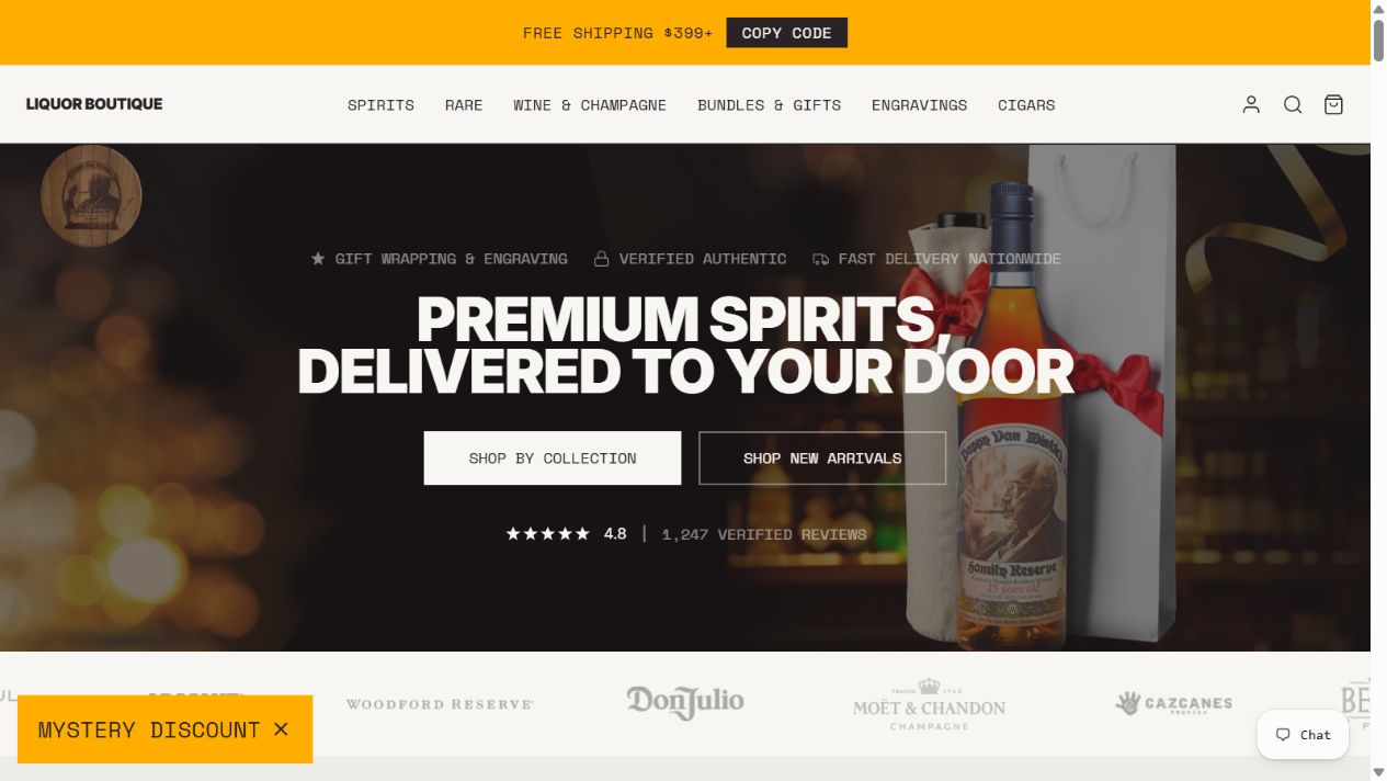 Liquor Boutique website preview