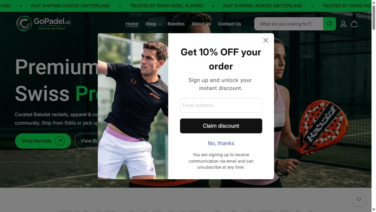 Go Padel website preview